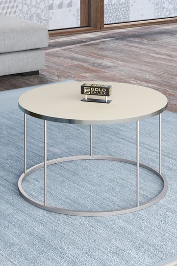 Terra Gold Round Coffee Table - Silver Cream