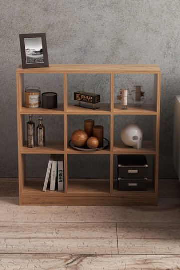 9-Compartment Multi-Purpose Bookcase Melamine-faced chipboard Brown