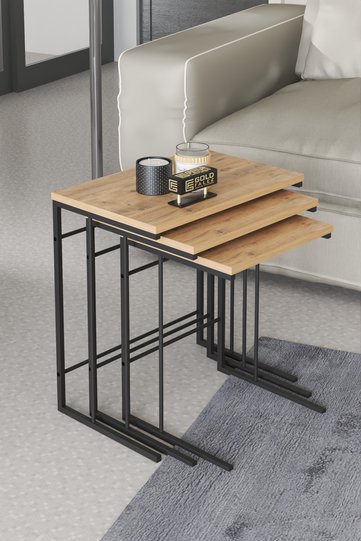 Solo 3-Piece Square Nesting Table Set - Atlantic Pine