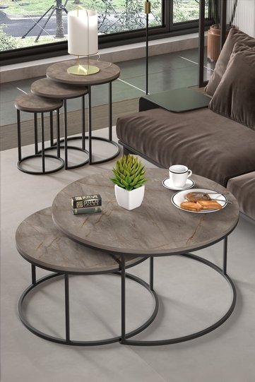 2-Piece Coffee Table and Nesting Table Set C Nesting Gordion