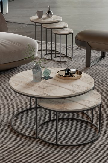 2-Piece Coffee Table and Nesting Table Set C Nesting Efes