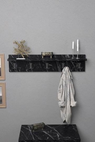 Wall Hanger Coat Rack Melamine-faced chipboard Black