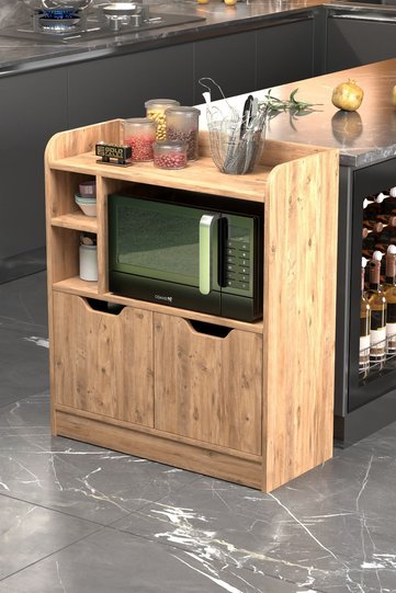 Multi-purpose Oven Cabinet Melamine-faced chipboard Brown