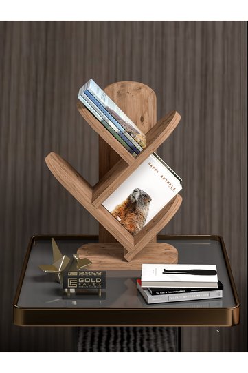 3-Shelf Tabletop Bookcase - Brown