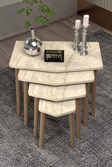 Elya 4-Piece Nesting Table Set Melamine-faced chipboard Grey