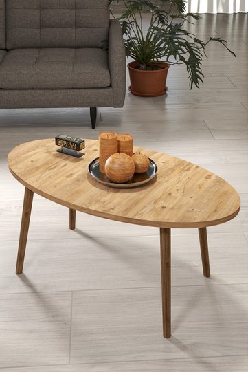 Turned Wooden Leg Oval Coffee Table - Atlantic Pine