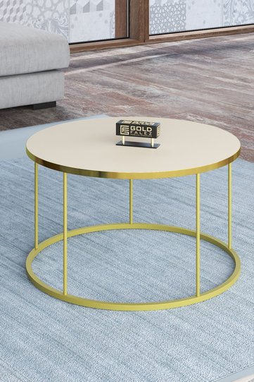 Terra Gold Round Coffee Table - Gold Cream