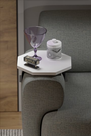 C Table Adjustable Side Table Melamine-faced chipboard White