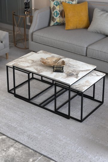 Flora Coffee & Nesting Table Set - Ecru