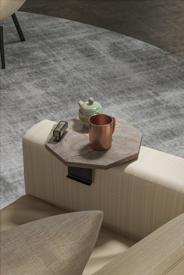 C Table Adjustable Side Table Melamine-faced chipboard Gordion Grey