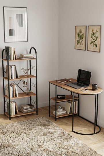 Desk and Bookcase Set Atlantic Pine