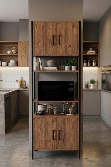 Vertical Kitchen Cabinet Metal Legs - Brown