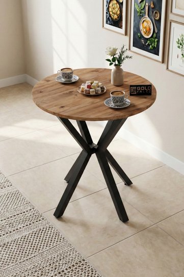 Round Dining Table, 70cm - Brown
