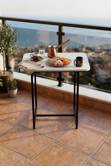Minor Modern Melamine-faced Chipboard Kitchen Table White