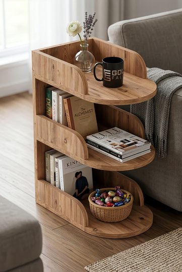 Side Table Melamine-faced chipboard Brown