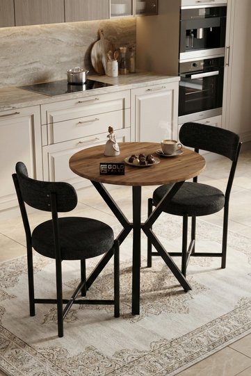 Teddy 70 cm Round Dining Table Set - Multicolour