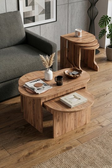 Setro Modern Melamine-faced chipboard Coffee and Nesting Table Set Brown