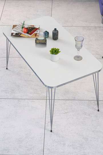 Square Silver White Wire Coffee Table