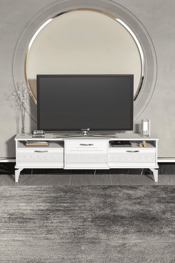 Mistral Silver TV Unit Melamine-faced Chipboard White
