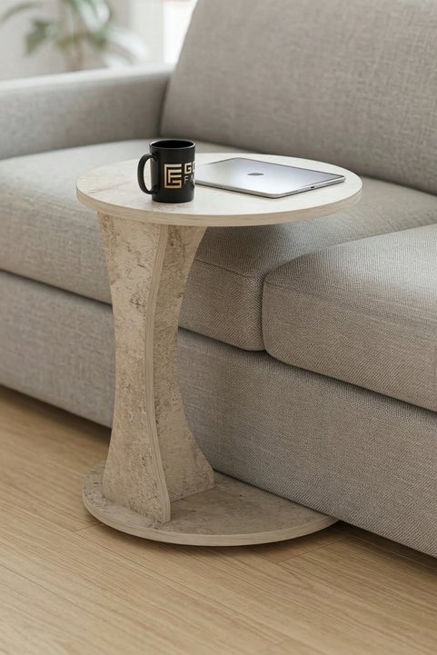 Ronde C-vormige bijzettafel