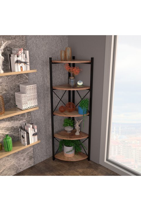 6-shelf Bookcase with Metal Frame