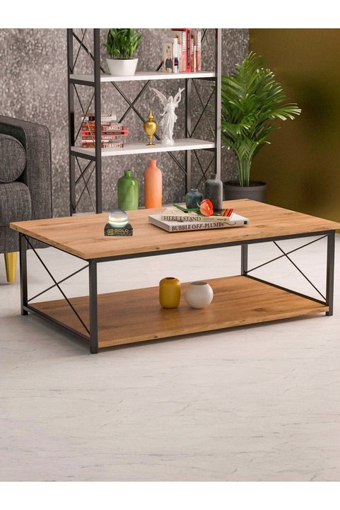 Çift Tablalı Metal Orta Sehpa