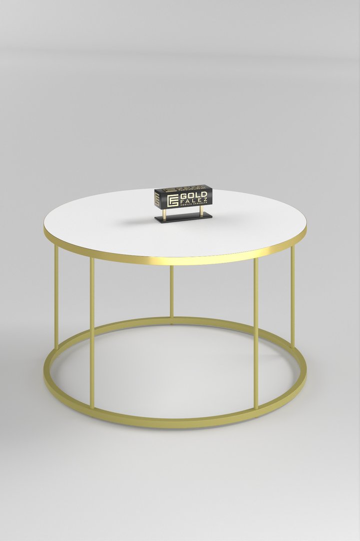 Terra Gold Round Coffee Table - Gold White