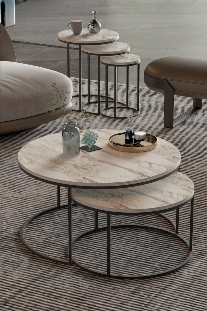 2-Piece Coffee Table and Nesting Table Set C Nesting Efes