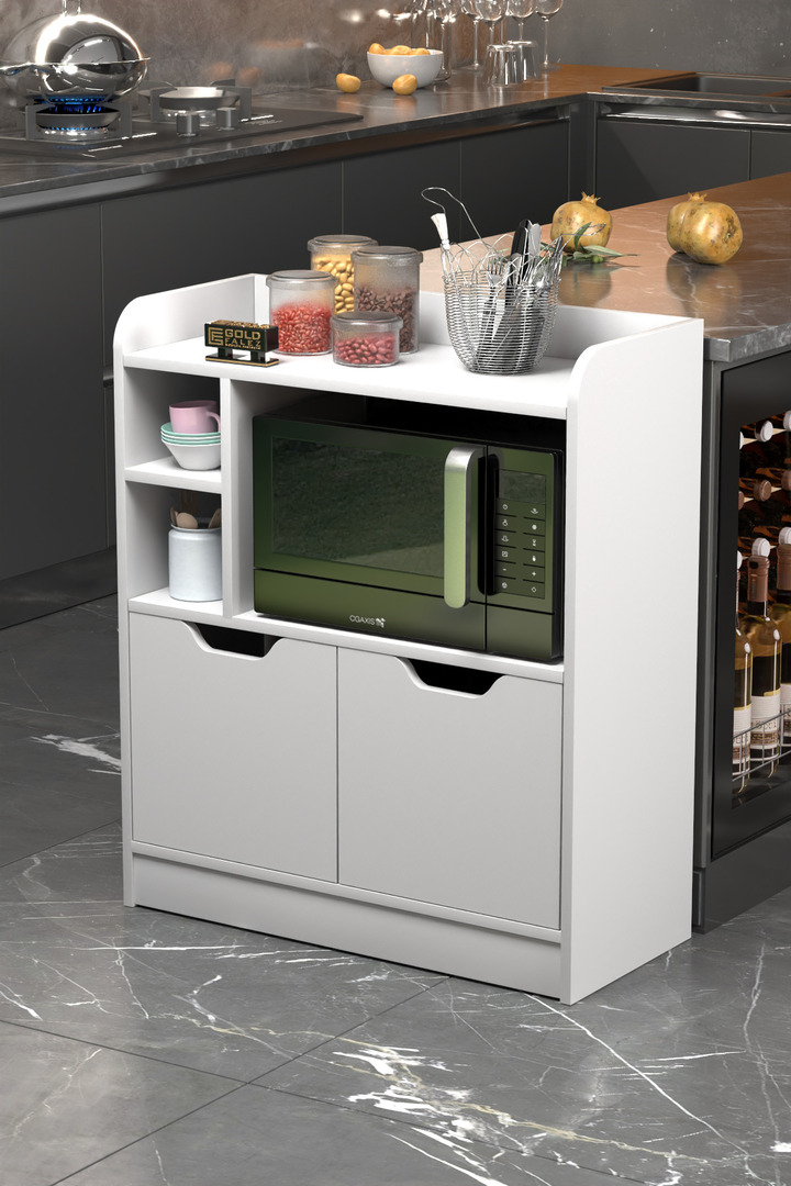 Multi-Purpose Oven Cabinet Melamine-faced chipboard White