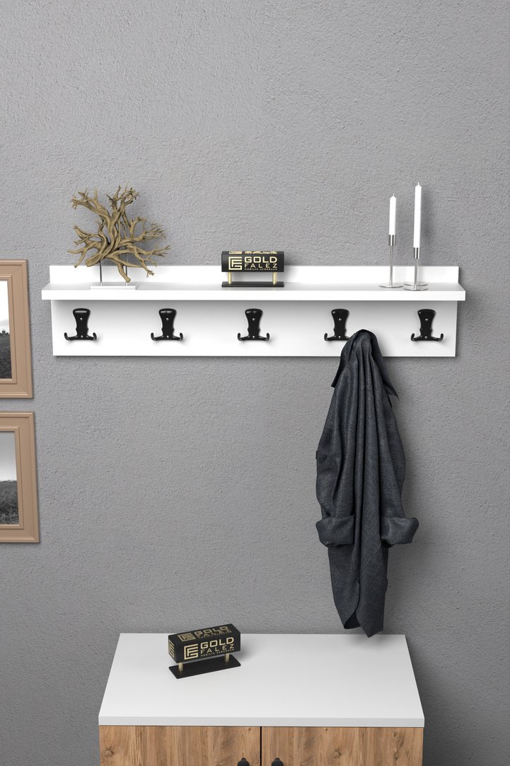 Wall Hanger Coat Rack Melamine-faced Chipboard White