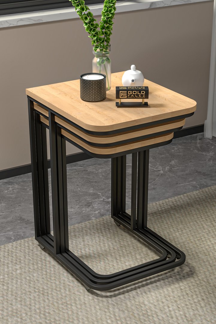 Nesting Table - Oak - Brown