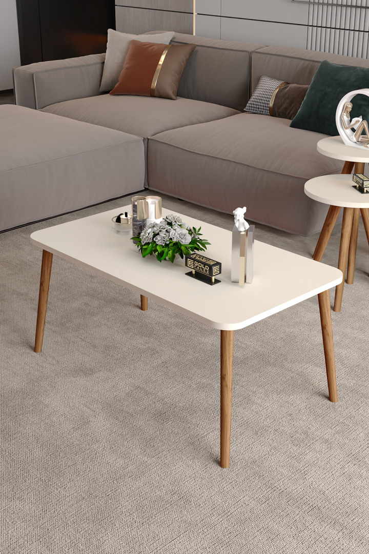 Torna Square Coffee Table - Cream