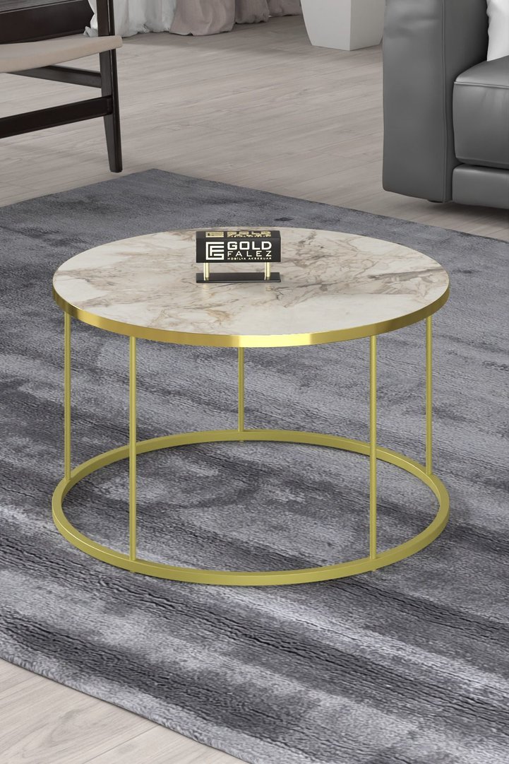 Terra Gold Round Coffee Table - Efes