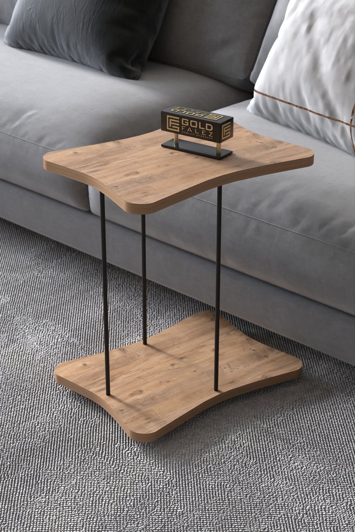 Wheeled Side Table Service Table Melamine-faced chipboard White