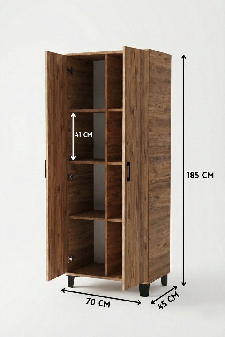 8-Compartment Pantry Cabinet - Atlantic Pine