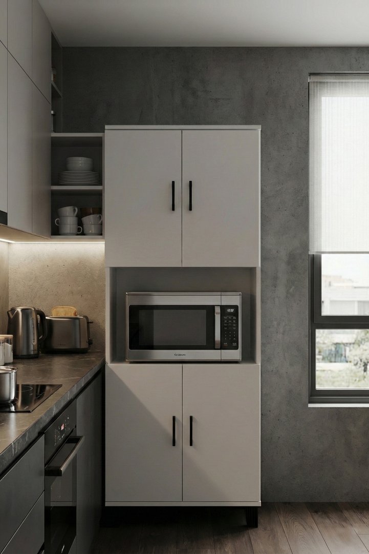 Vertical Kitchen Cabinet - White