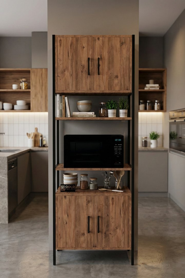 Vertical Kitchen Cabinet Metal Legs - Brown
