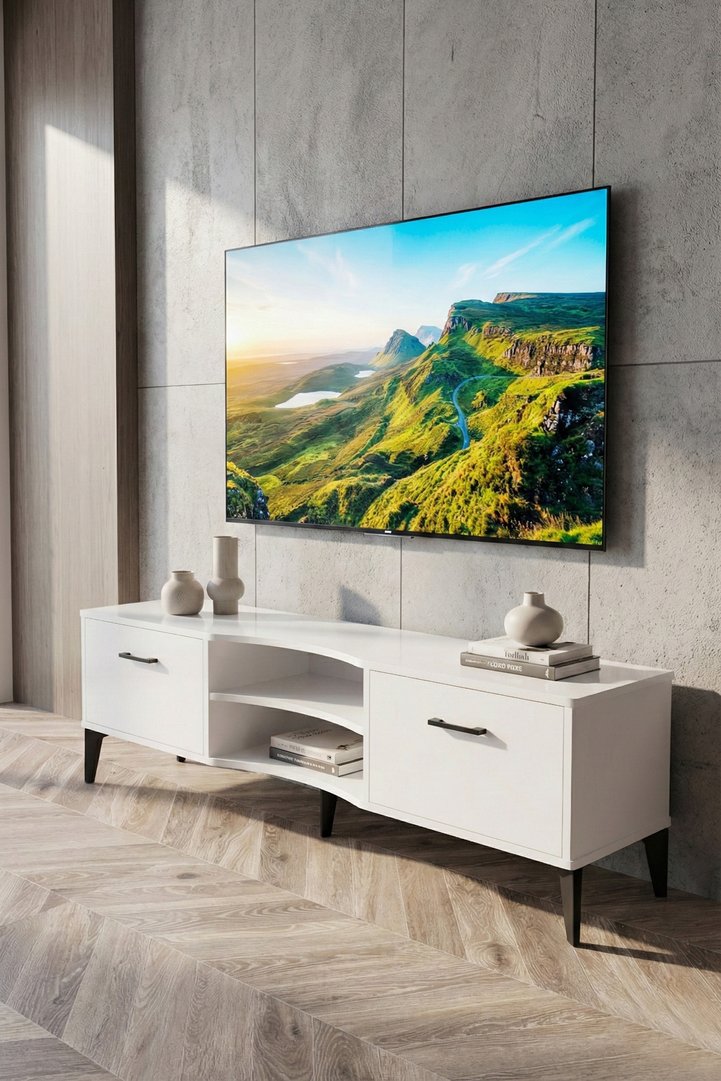 Vera Melamine-faced Chipboard TV Unit White