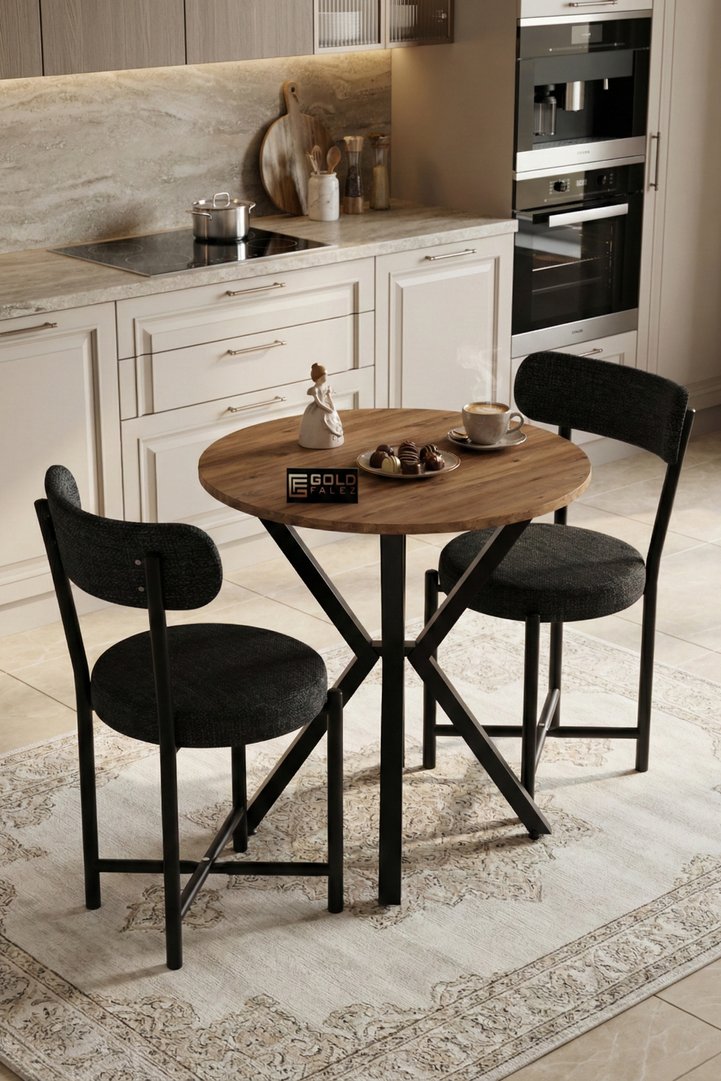 Teddy 70 cm Round Dining Table Set - Multicolour