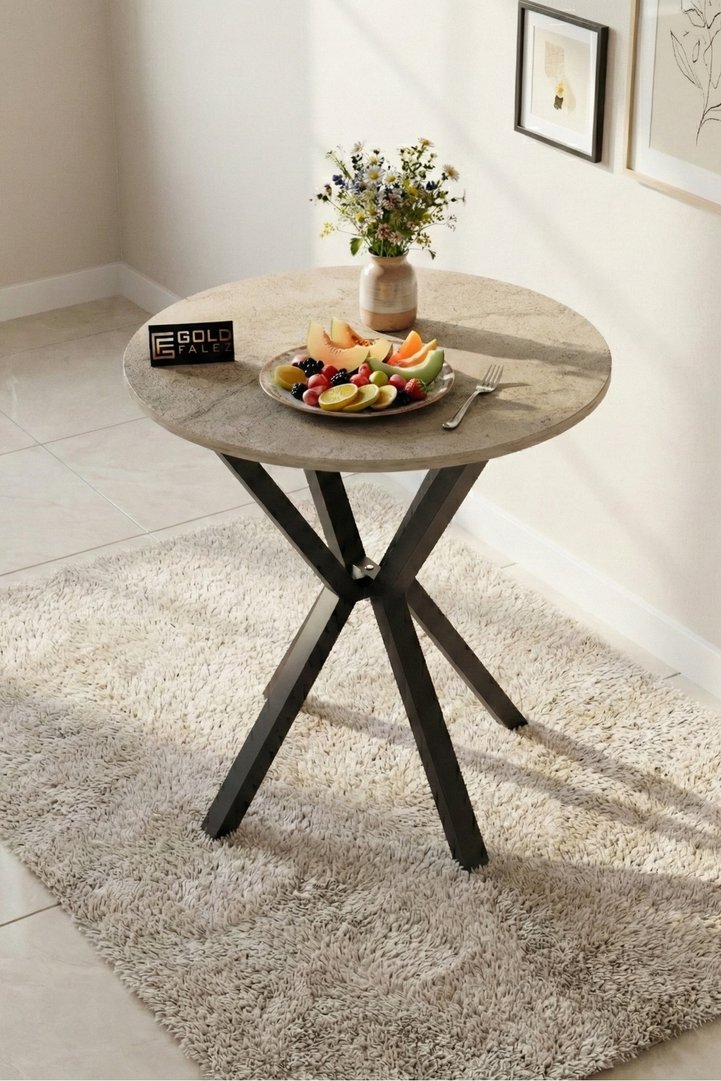 Round Dining Table, 70cm - Ecru