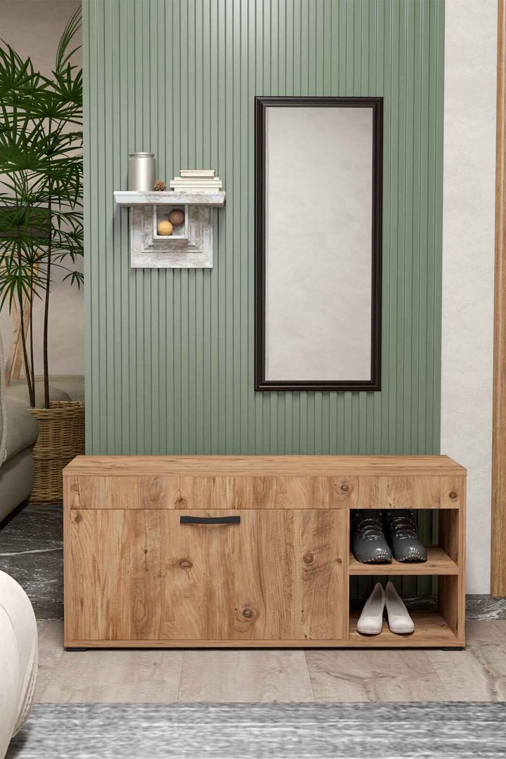 Multi-purpose Shoe Cabinet Melamine-faced Chipboard Brown