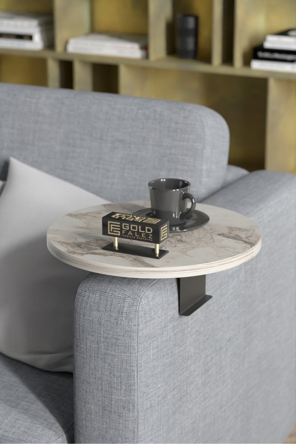Mesa de sofá ajustável com pés metálicos 3