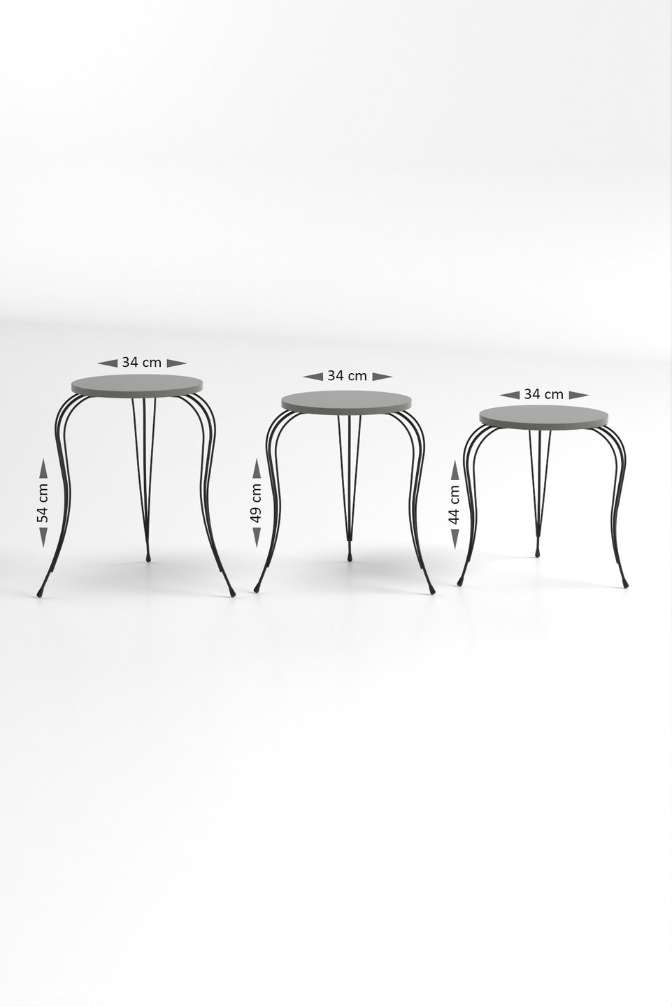 Lükens Nesting Table Set with Metal Legs 4