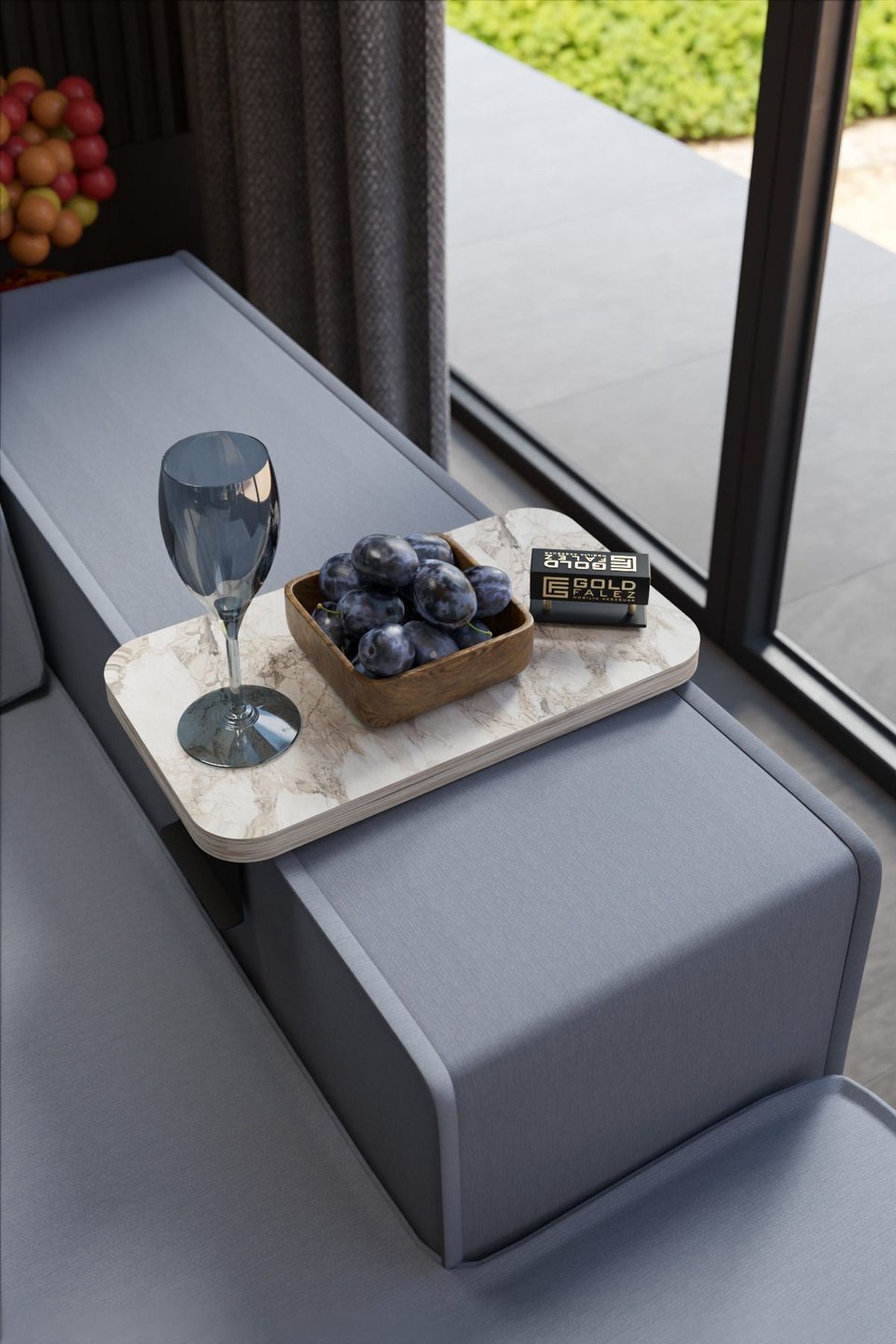 Adjustable C-shaped Side Table – Efes White