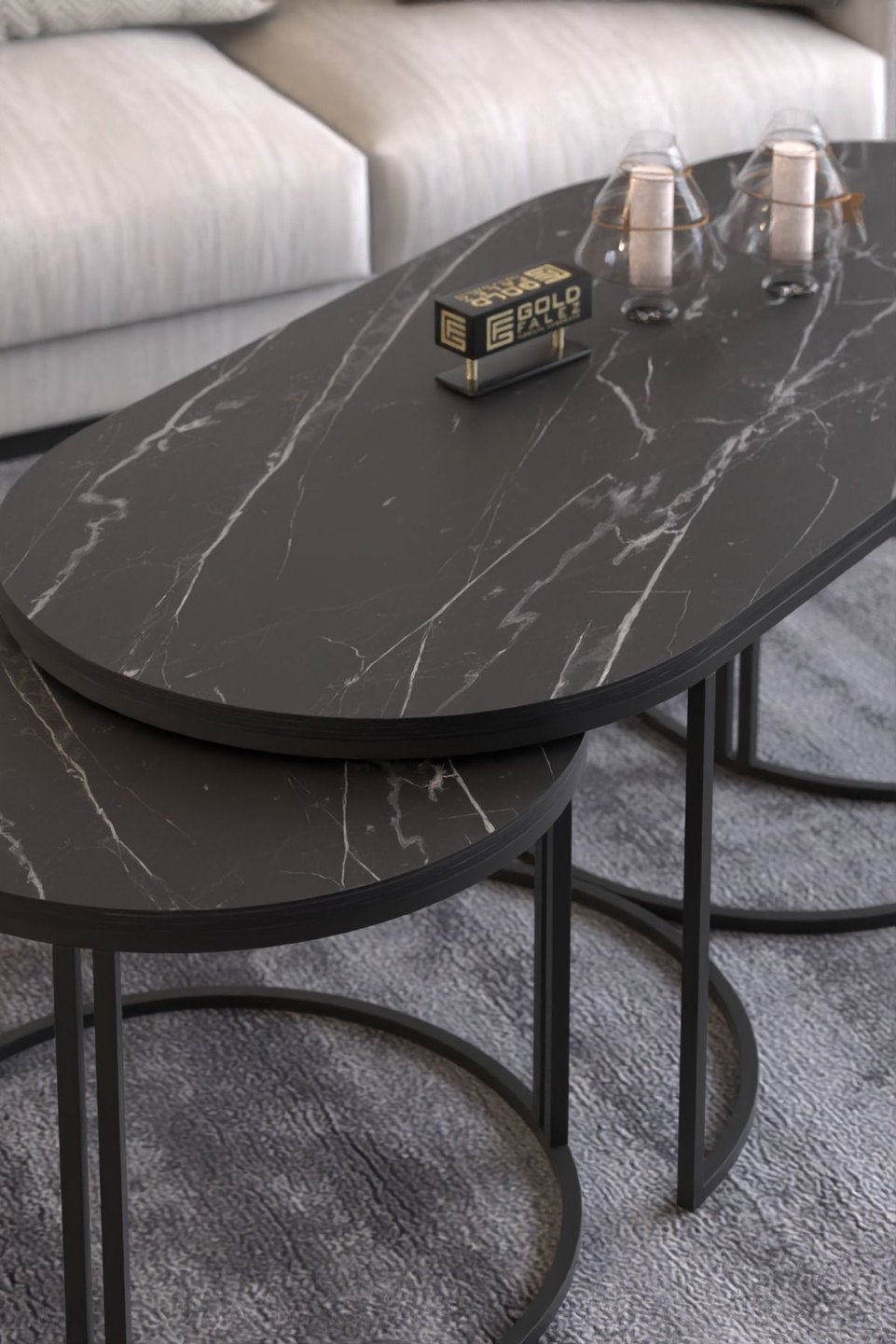Dolunay Ensemble table basse et table d'appoint 2