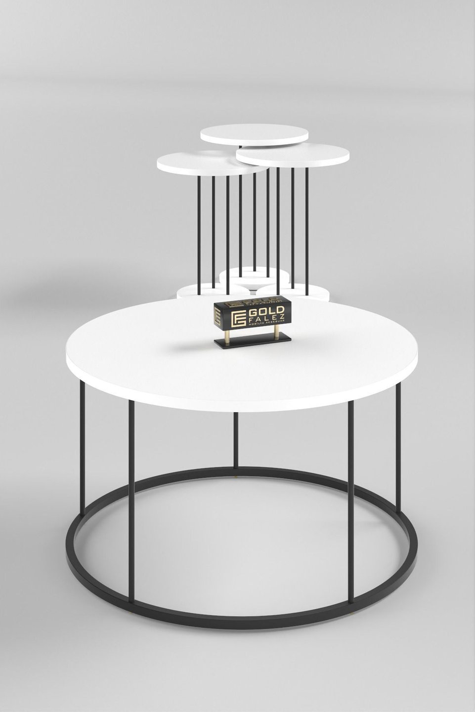 Table Set with Black Metal Legs 2