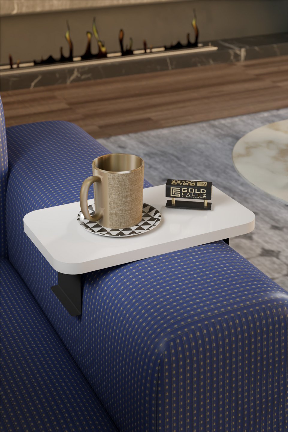 Adjustable Tray Side Table – White