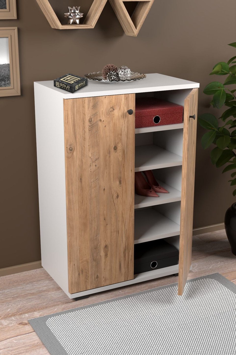 Mehrzweck-Schuhschrank mit 2 Türen 3