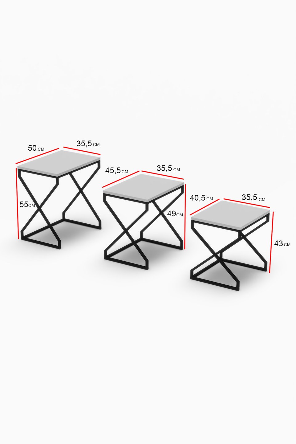 Nesttafels met V-poten 3