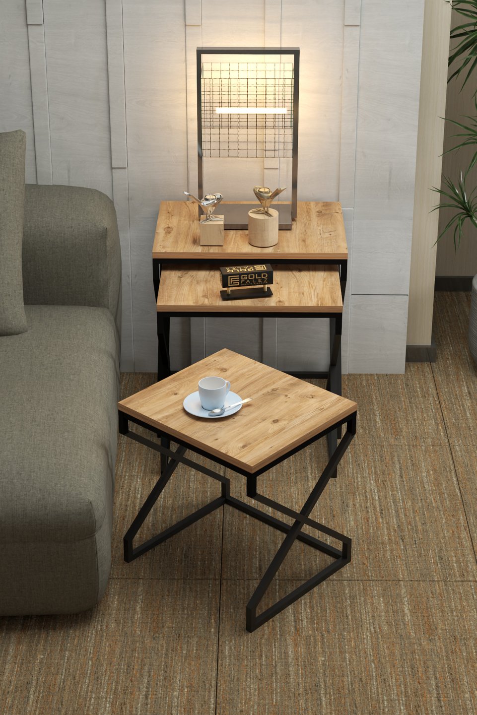 Nesttafels met V-poten 2